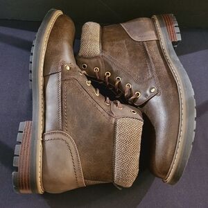 Brown Leather Men's Guess Ankle Chelsea Boots Sz 11 Casual Streetwear Grunge